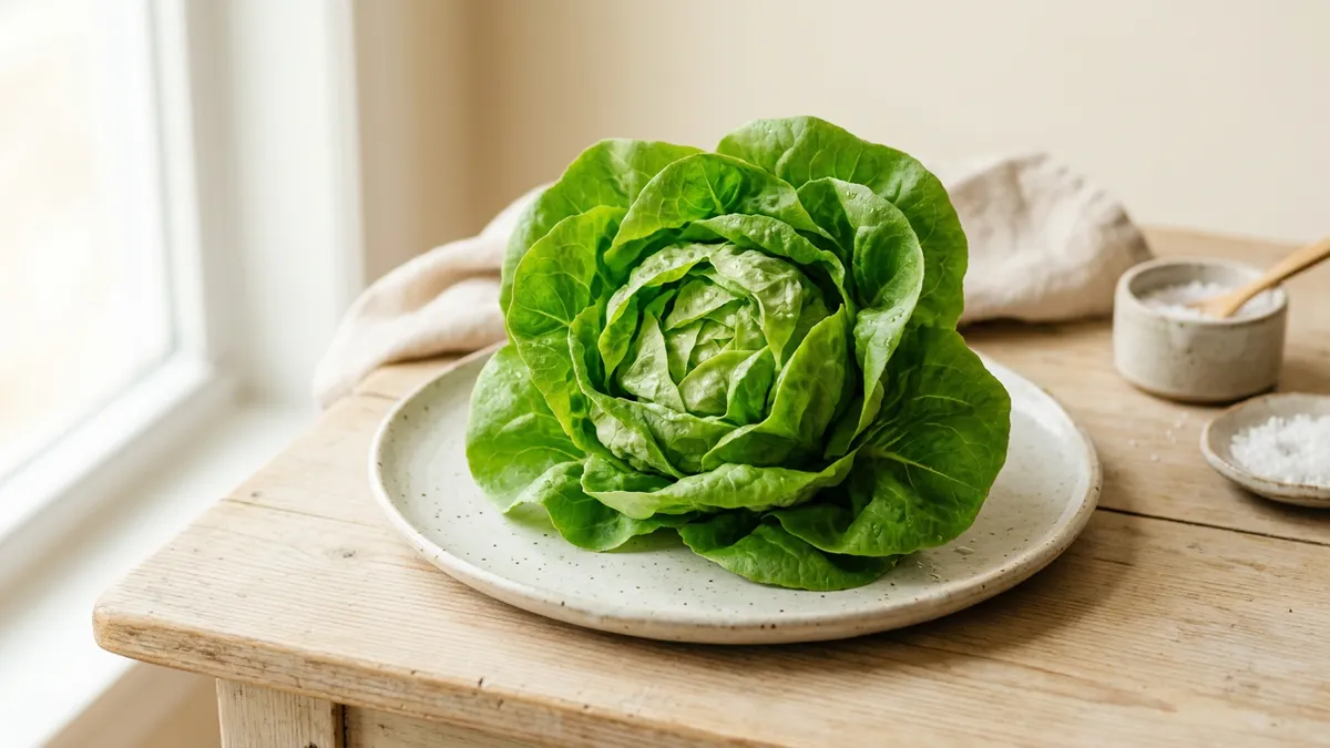 Lechuga fresca en un plato