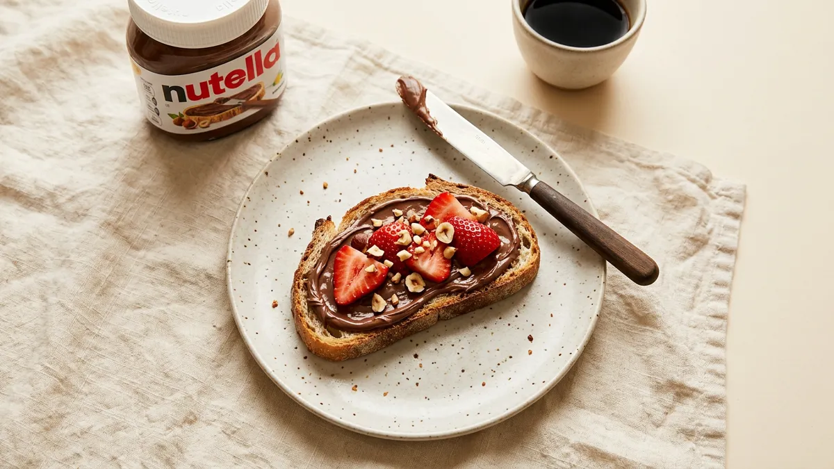 Tarro de Nutella sobre fondo blanco