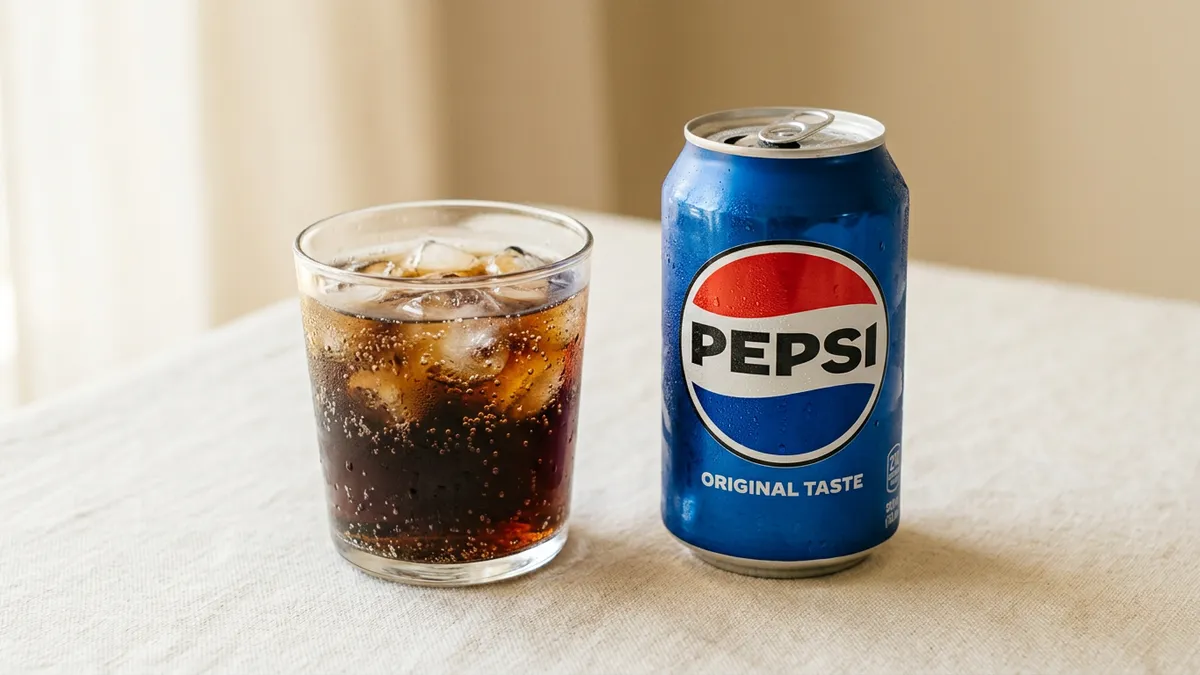 Lata de Pepsi sobre fondo blanco