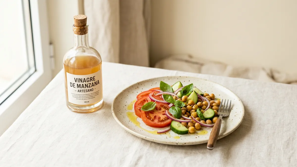 Botella de vinagre sobre fondo blanco